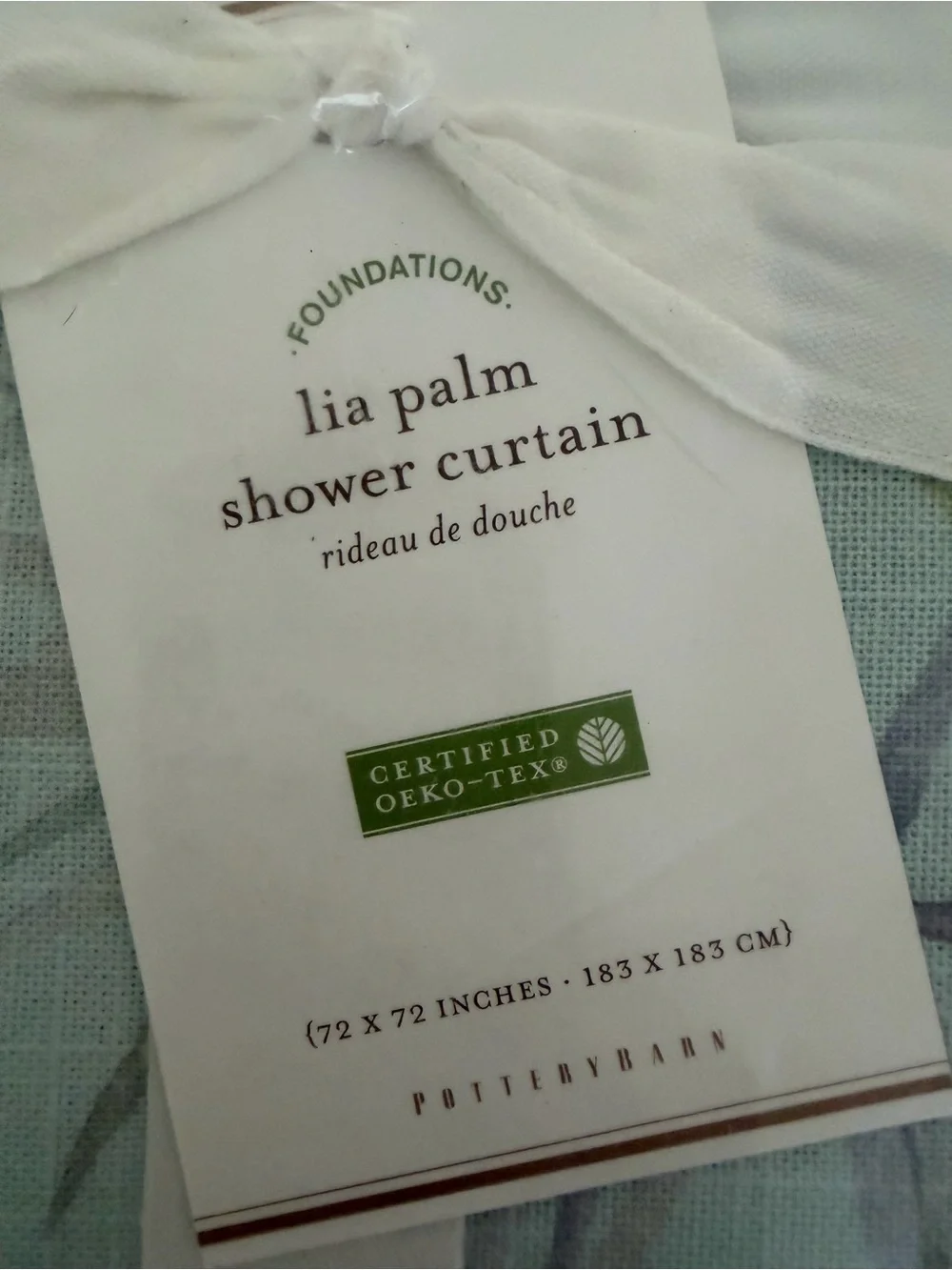 Pottery Barn Aqua Lia Shower Curtain